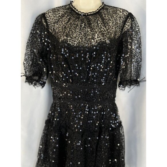 NWT Jonathan Simkhai Sequin Lace Mesh Mini Dress In Black Lace $745 - Picture 4 of 15